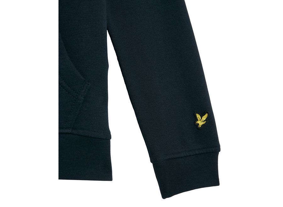 Script Embroidered Hoodie Dark Navy