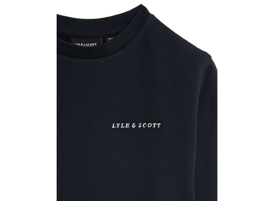 Script Crew Neck Sweatshirt Dark Navy
