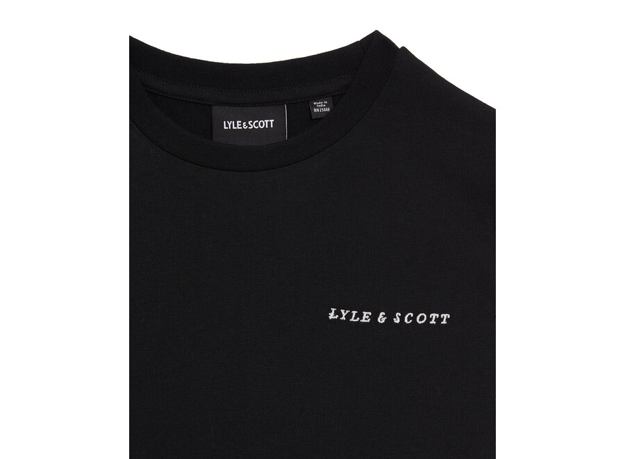 Script Embroidered T-shirt Jet Black