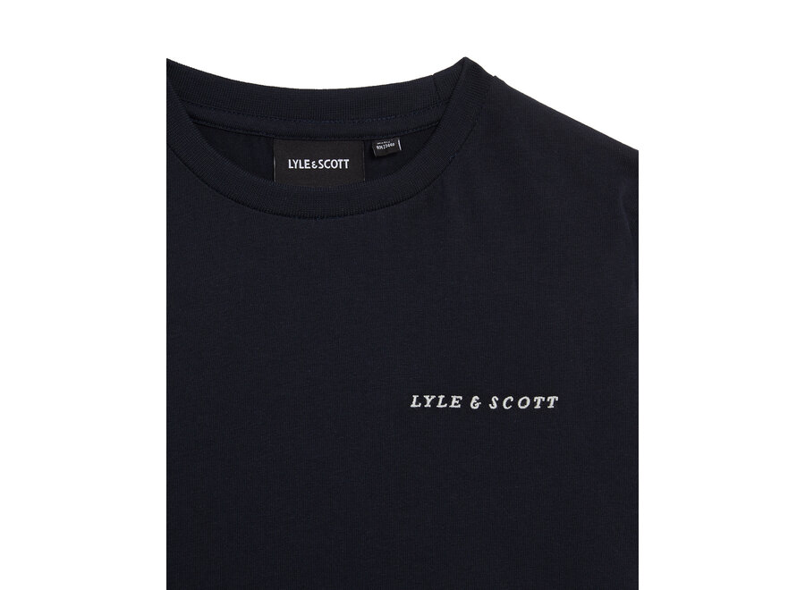 Script Embroidered T-shirt Dark Navy