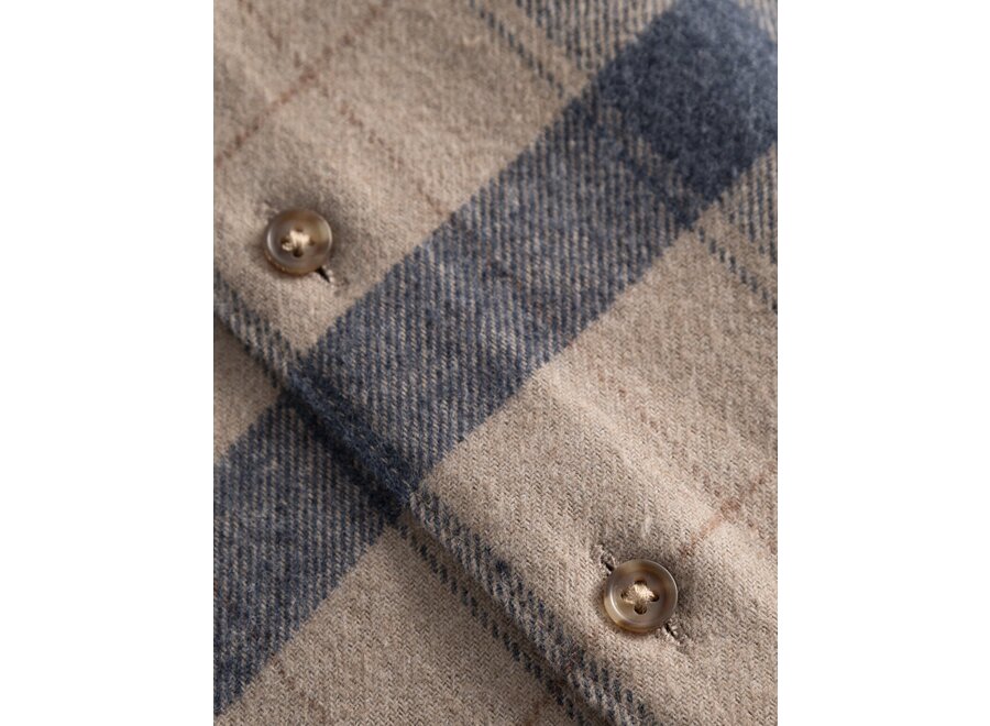 Lennon Check Overshirt Desert Taupe/Dark Navy