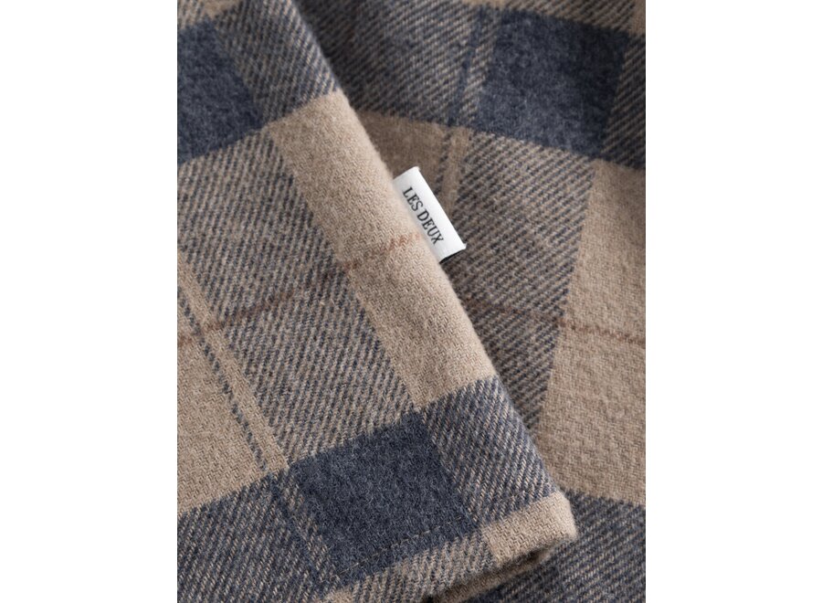 Lennon Check Overshirt Desert Taupe/Dark Navy