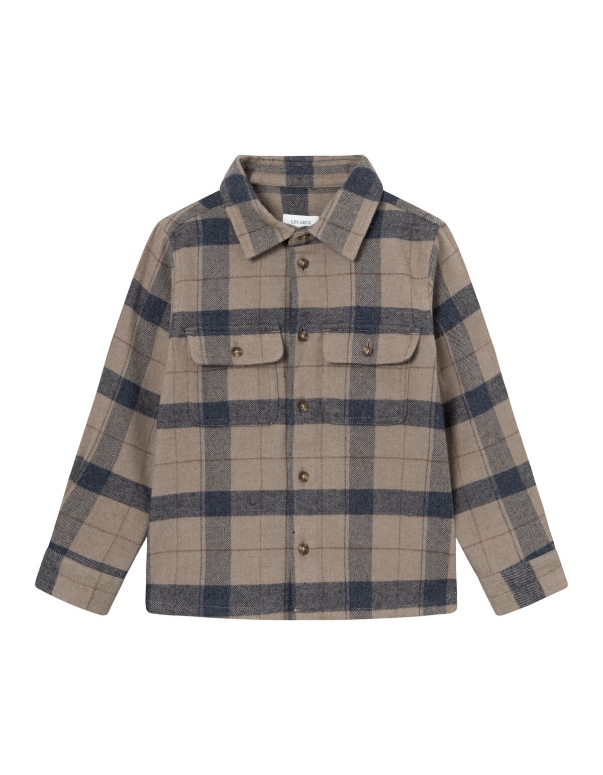 Lennon Check Overshirt Desert Taupe/Dark Navy