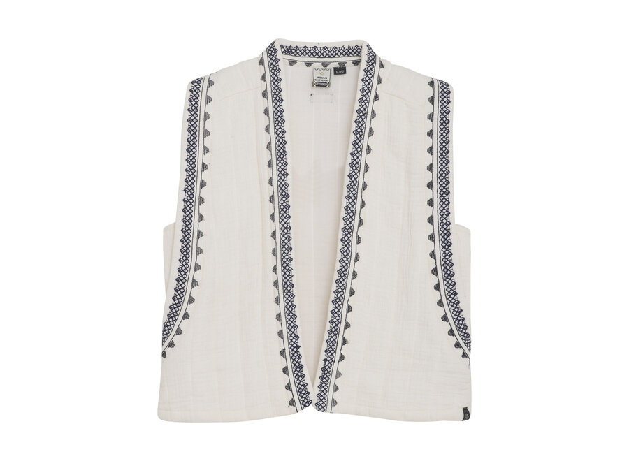 Sleeveless Embroidery Gilet Cloud