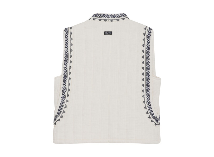Sleeveless Embroidery Gilet Cloud
