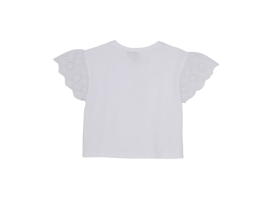 T-shirt Broderie Sleeve Bright White