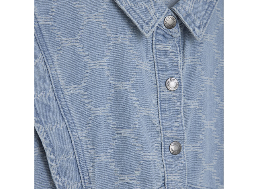 Sleeveless Fancy Denim Gilet Light Denim Blue