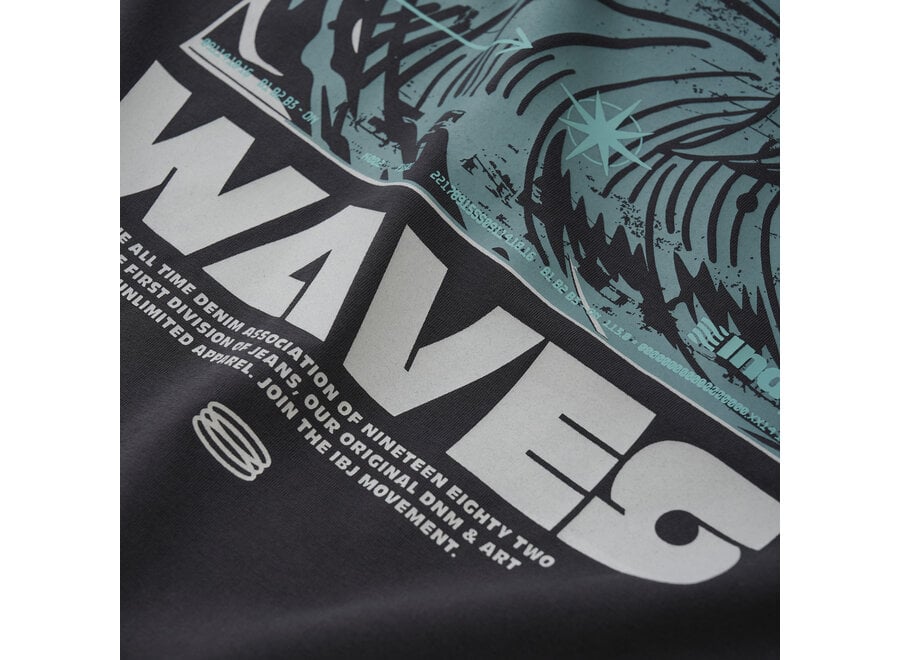 T-Shirt Backprint Wave Antra Ash