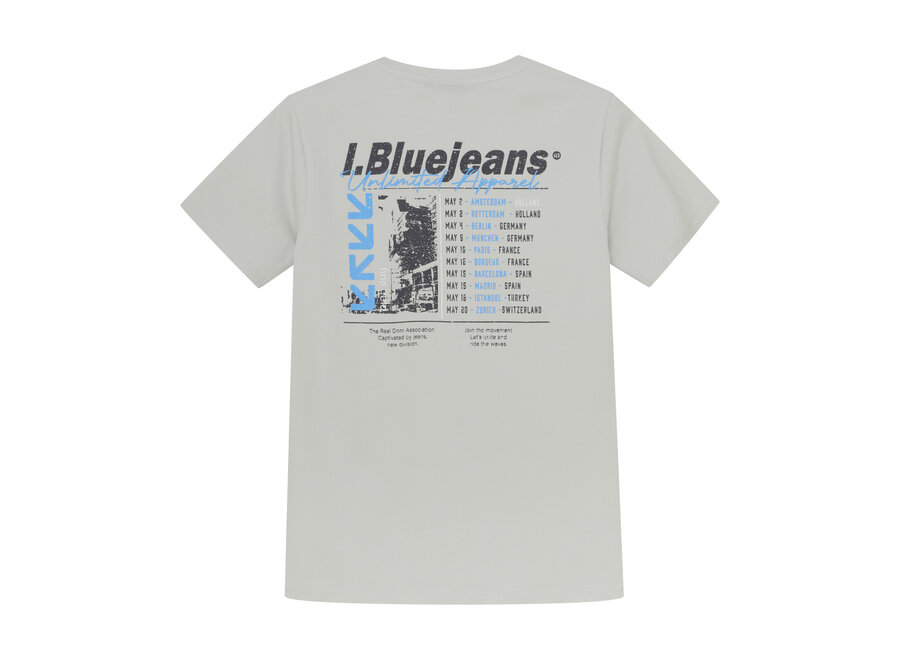 T-Shirt Badge and Backprint Dawn Blue