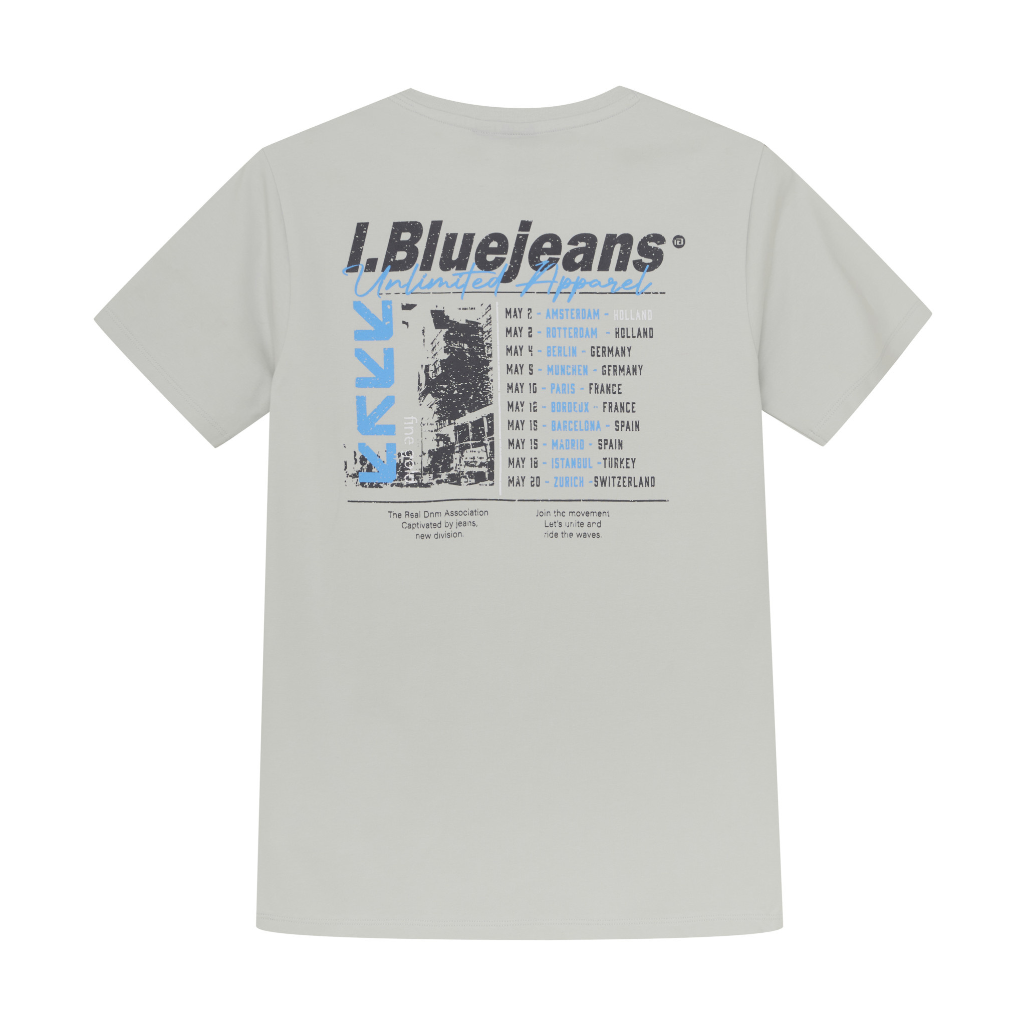 T-Shirt Badge and Backprint Dawn Blue