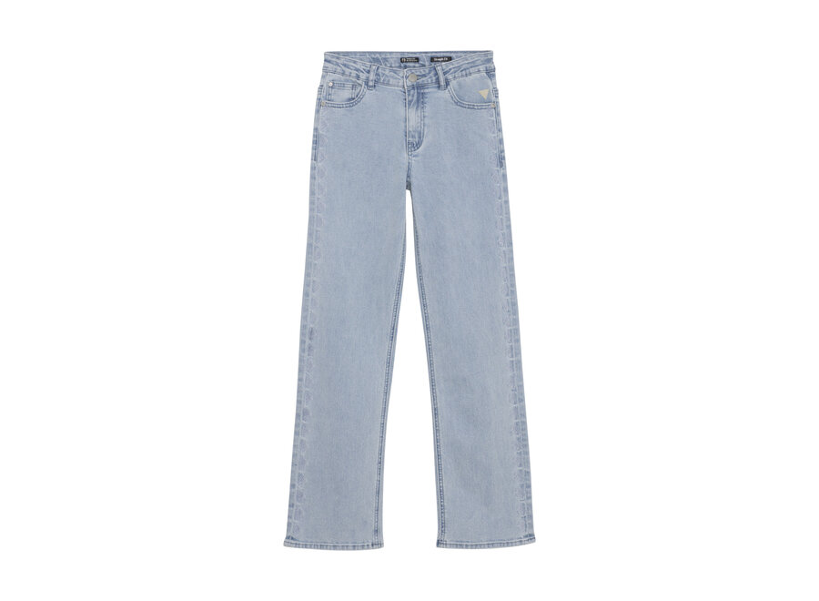 2161 Straight Fit Embroidery Light Denim Blue