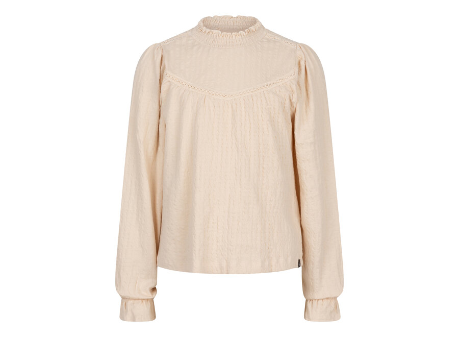 T-shirt LS Lace Sandshell