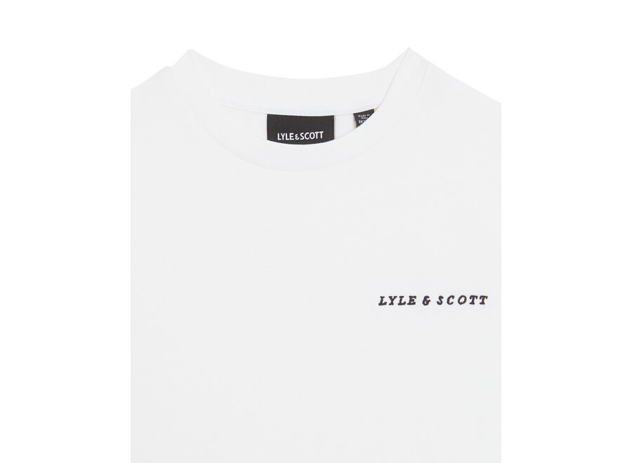 Script Embroidered T-shirt 626 White