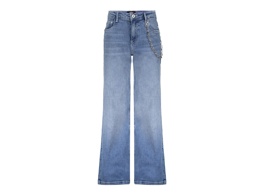 Attitude Wide Leg Mid Blue Denim