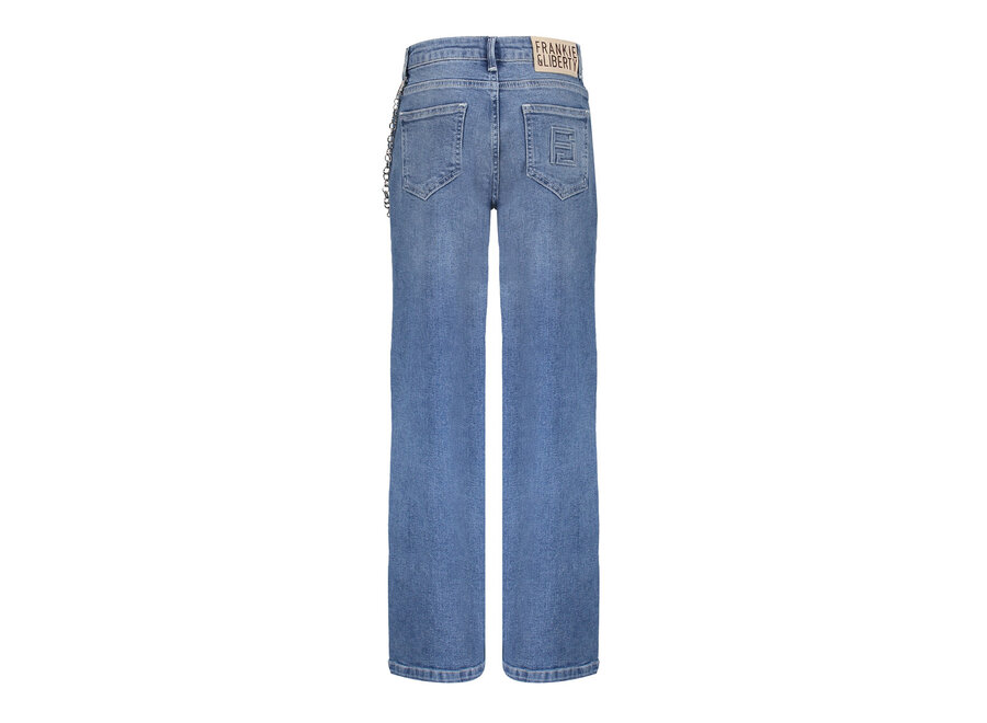 Attitude Wide Leg Mid Blue Denim
