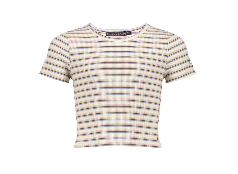 Rozy Tee  Stripes Black White