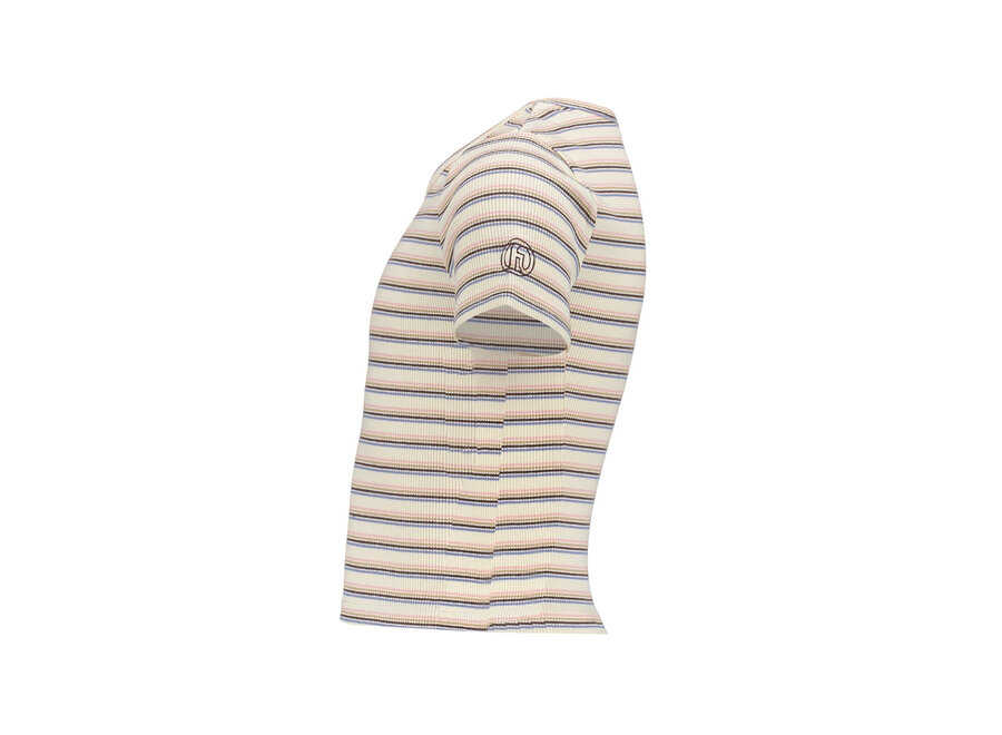 Rozy Tee  Stripes Black White
