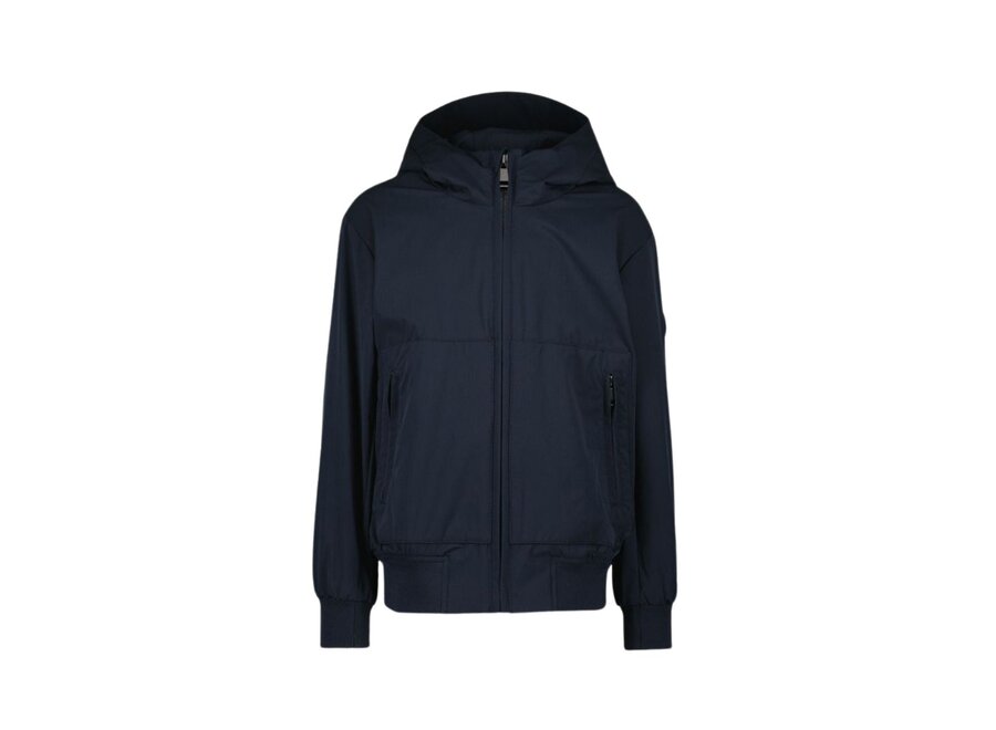 Hooded Four-Way Stretch Jacket  Dark Navy Blue