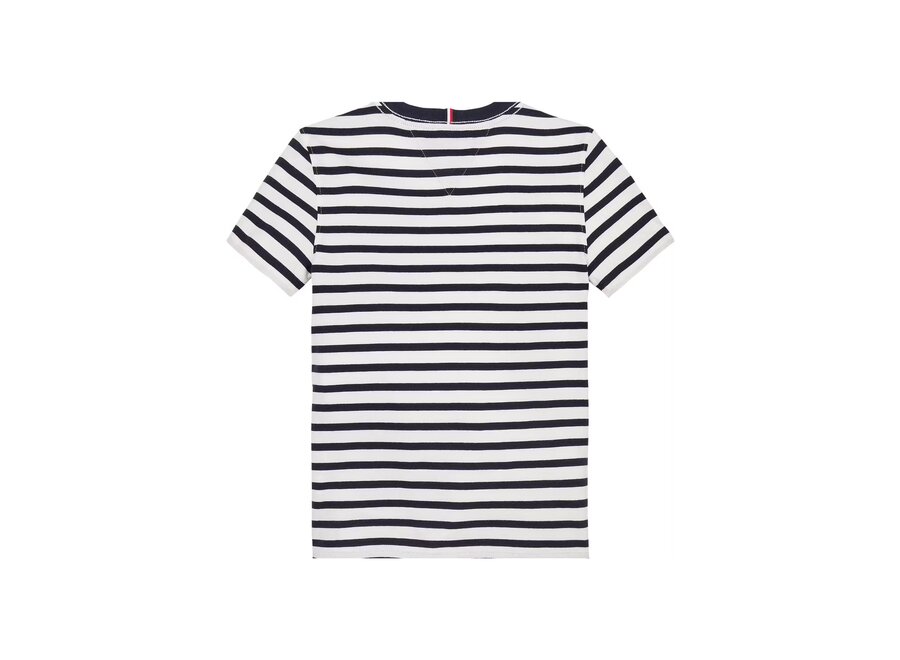 Essential Cotton Reg  Dark Night Navy White Breton Stripe