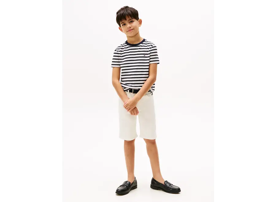 Essential Cotton Reg  Dark Night Navy White Breton Stripe