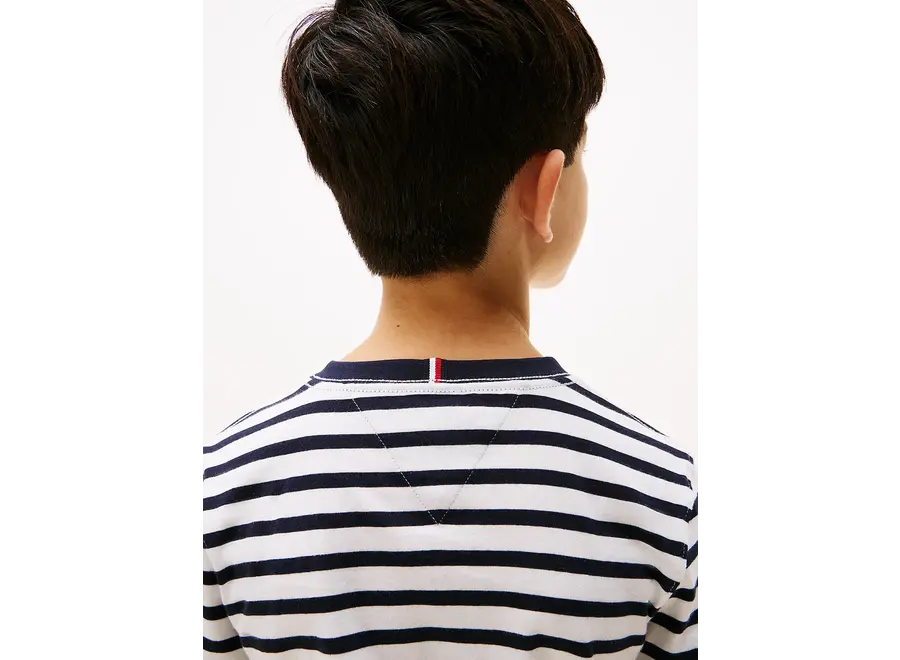 Essential Cotton Reg  Dark Night Navy White Breton Stripe