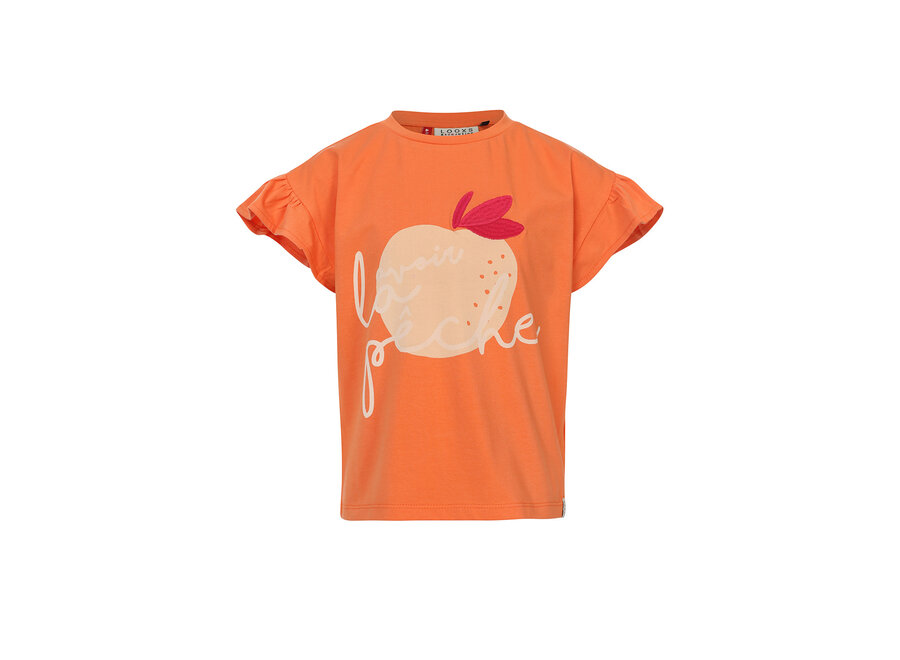 Little T-shirt Ruffled Short Sleeve Tangerine