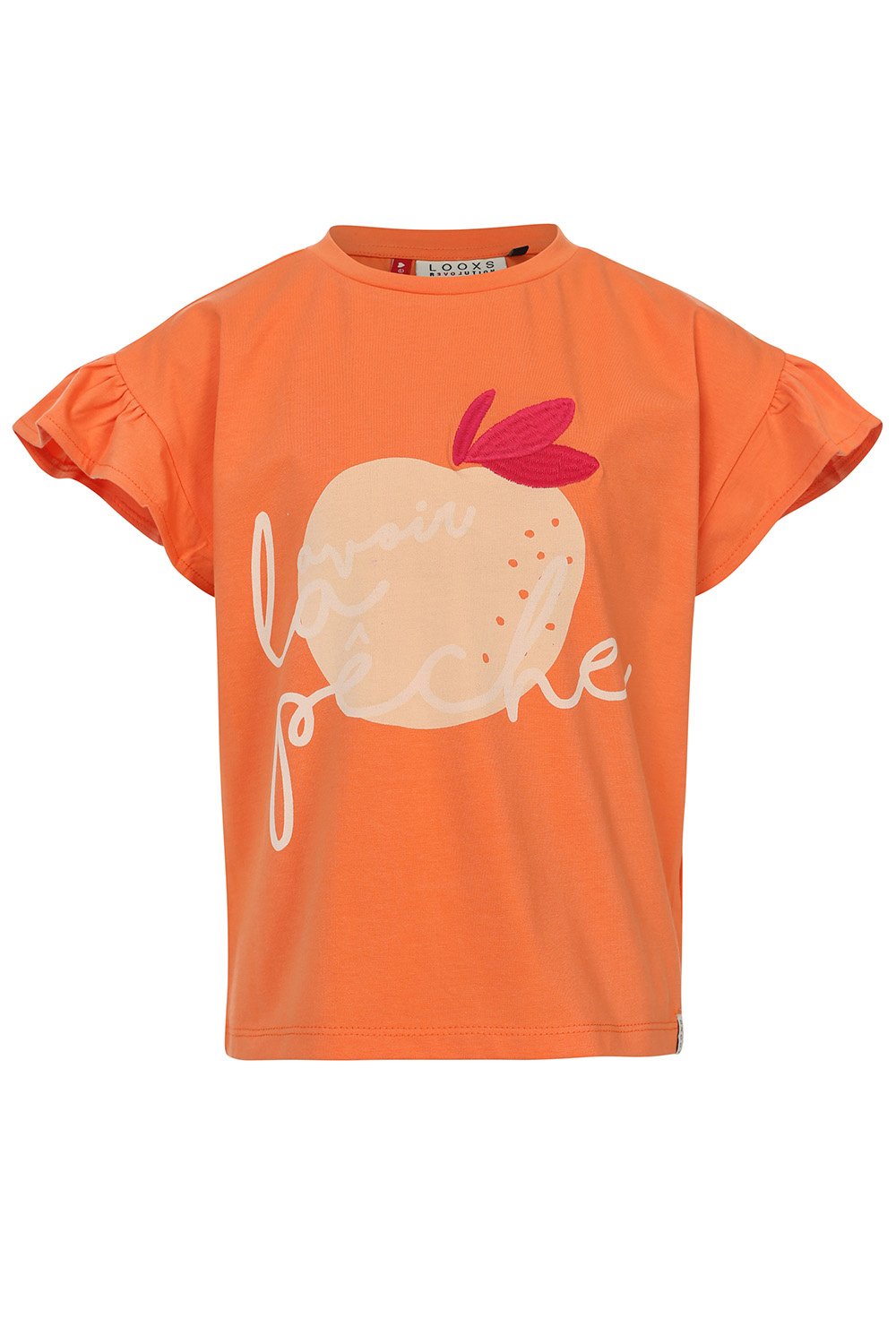 Little T-shirt Ruffled Short Sleeve Tangerine