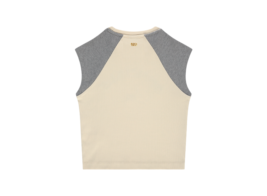 Officials Raglan Rib Top  Wood Ash/Dark Grey Melange