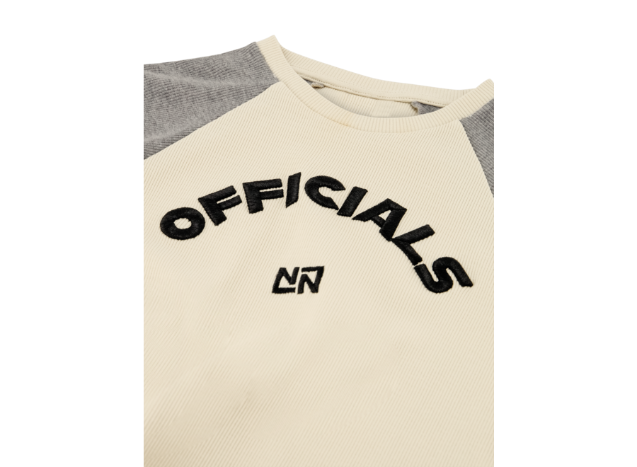 Officials Raglan Rib Top  Wood Ash/Dark Grey Melange