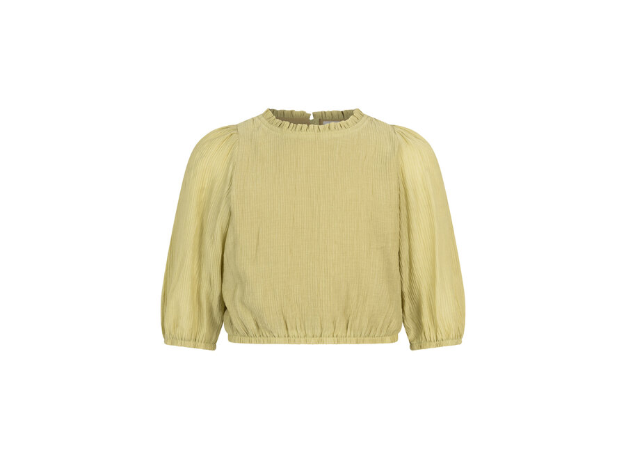 Top Alika Crinkle Vis Greenolive