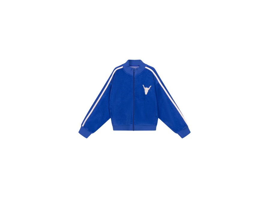 Kids Knitted Terry Cardigan Bright Blue