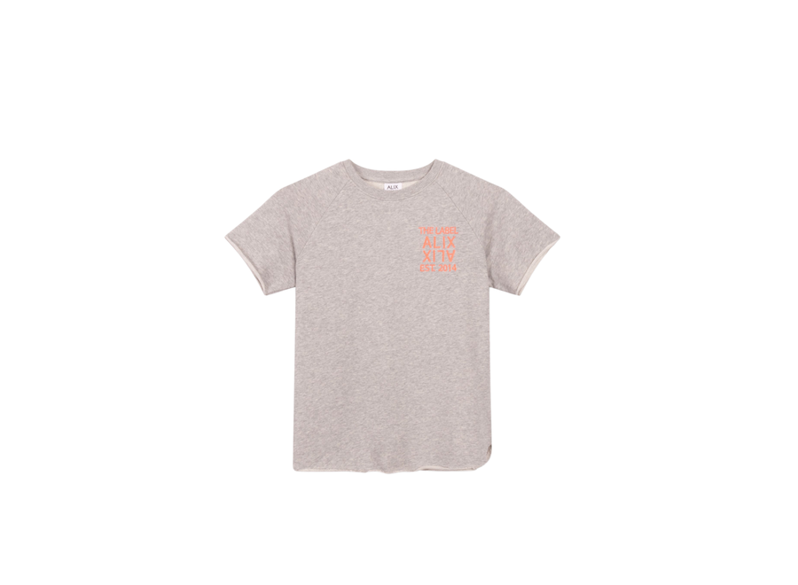 Kids Knitted Sweat T-Shirt Dress Soft Grey Melange