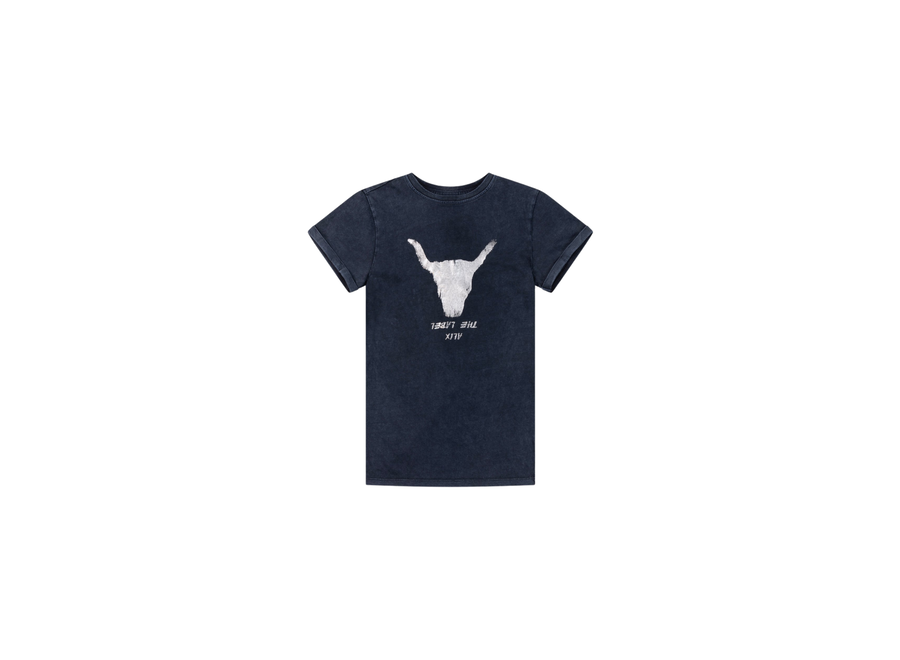 Kids Knitted Bull T-Shirt Dress Black