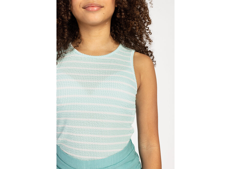 Top Daira Stripe Pes Aquamarine
