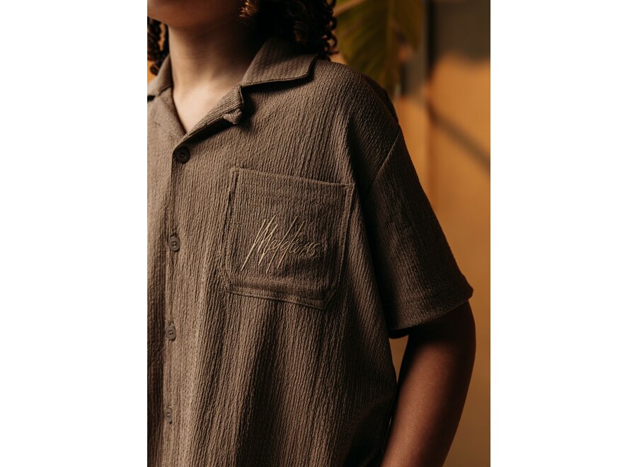Seersucker Shirt Taupe
