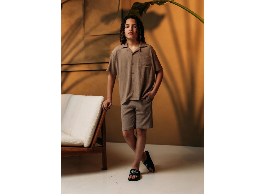 Seersucker Shirt Taupe