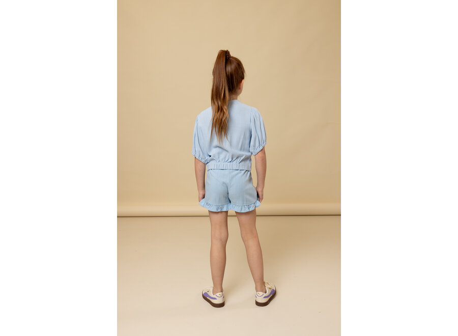 Little Fancy Smock Top Light Blue
