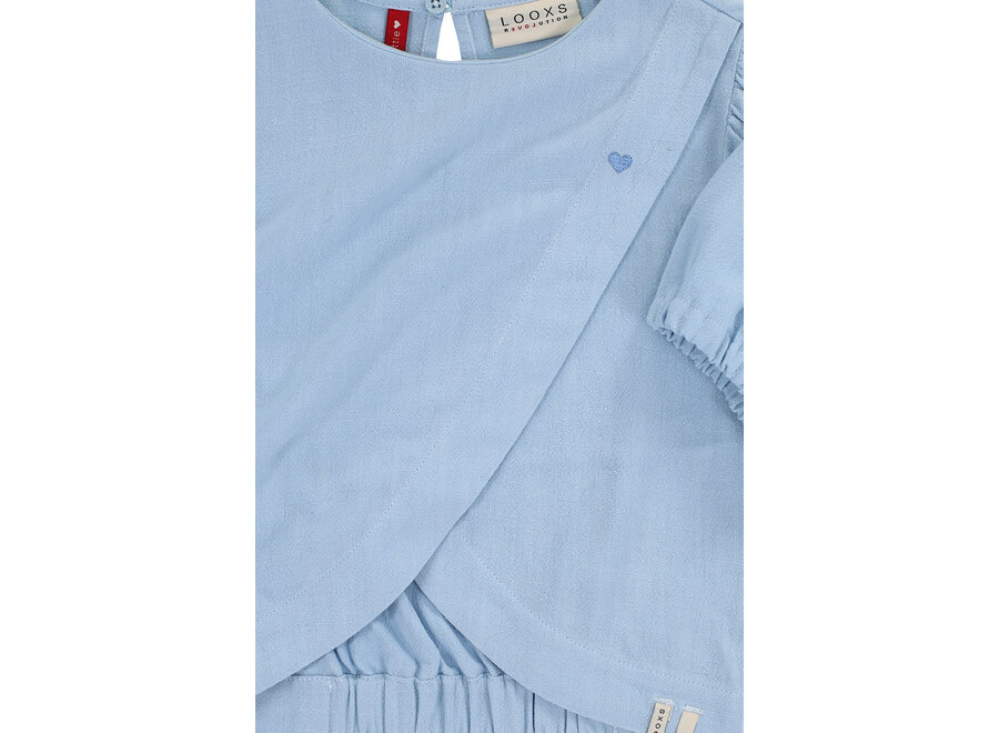 Little Fancy Smock Top Light Blue