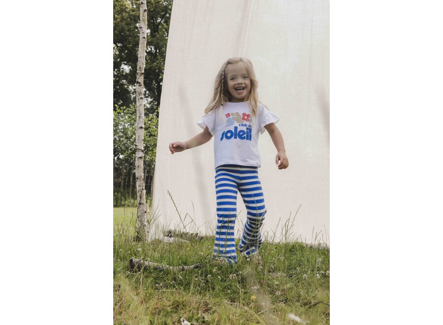 Little T-shirt Ruffled Short Sleeves White