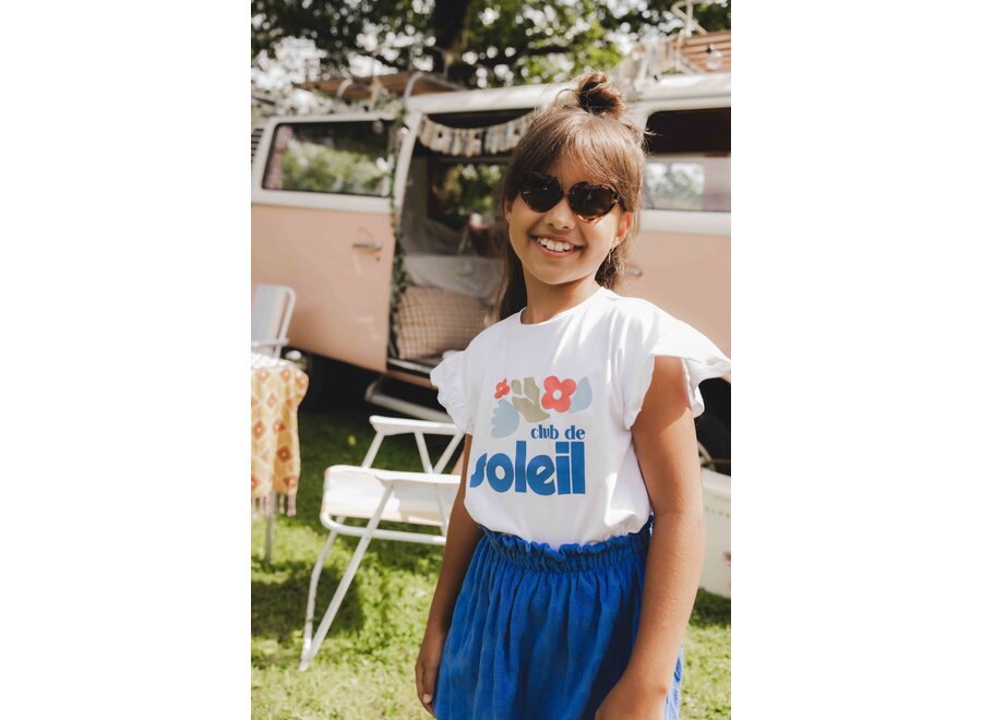 Little T-shirt Ruffled Short Sleeves White
