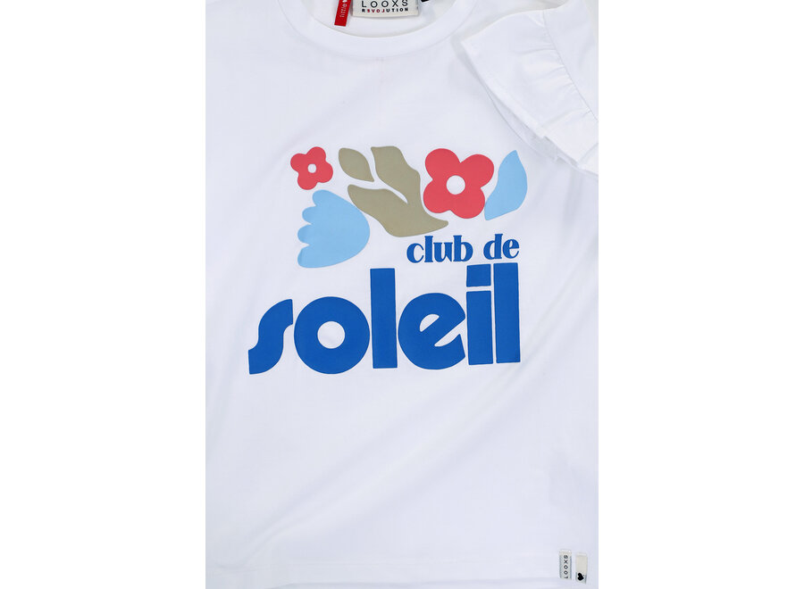 Little T-shirt Ruffled Short Sleeves White
