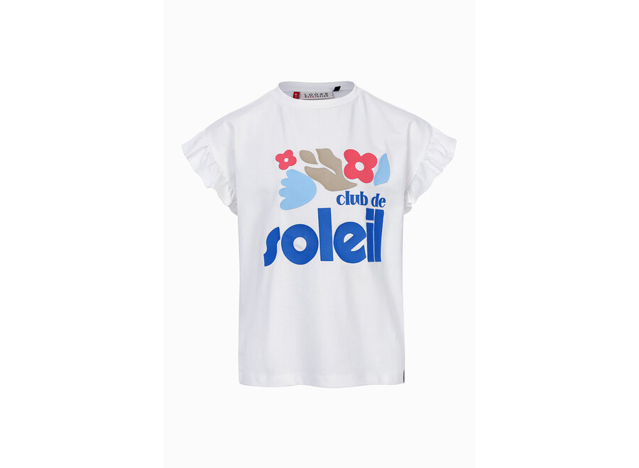 Little T-shirt Ruffled Short Sleeves  White