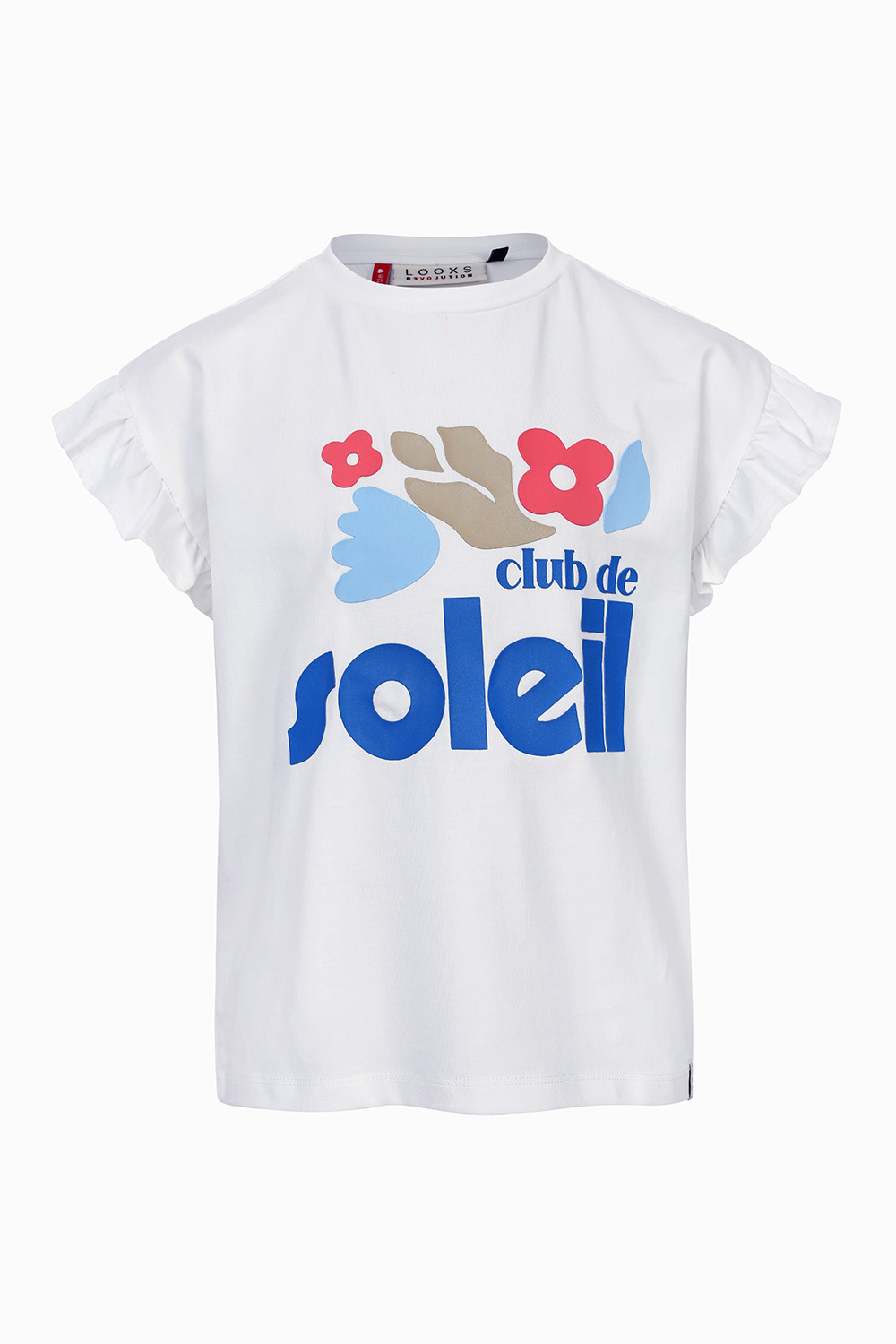 Little T-shirt Ruffled Short Sleeves White