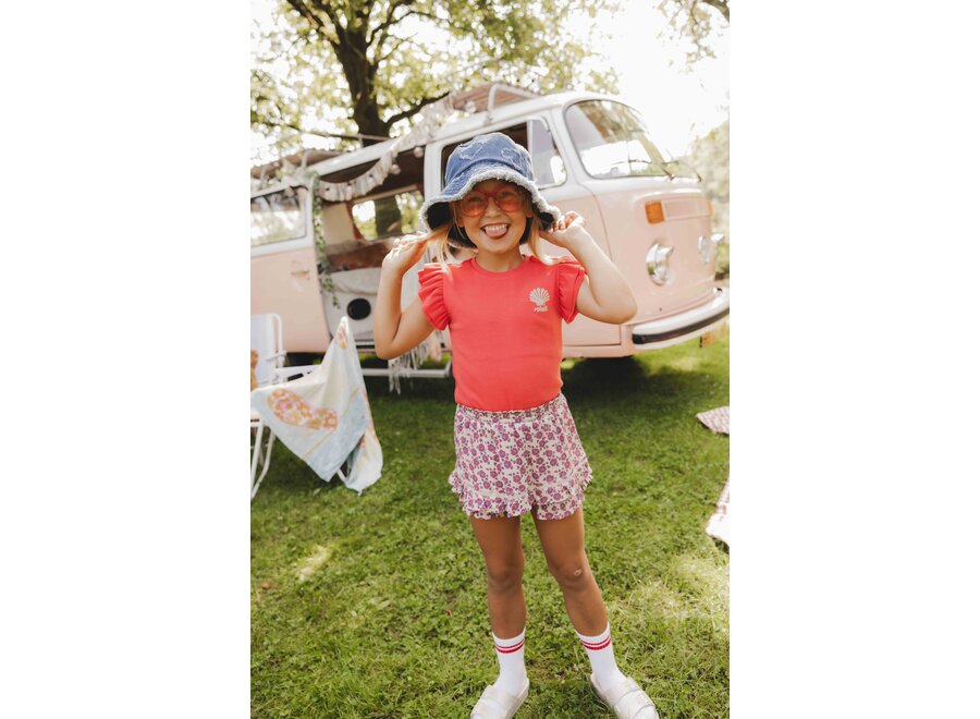 Litte Rib T-shirt Short Sleeves Red Apple