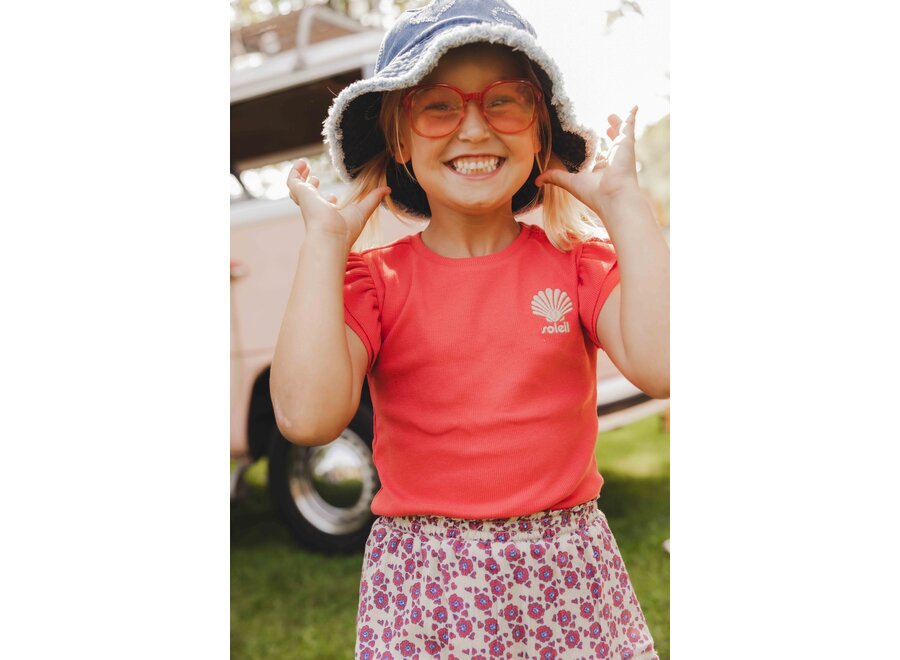 Litte Rib T-shirt Short Sleeves Red Apple