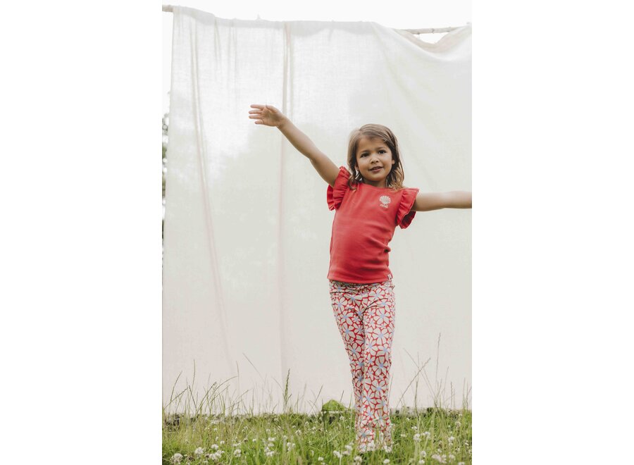 Litte Rib T-shirt Short Sleeves Red Apple