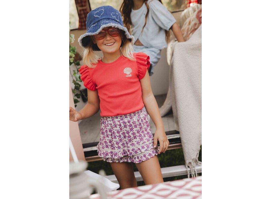 Litte Rib T-shirt Short Sleeves Red Apple