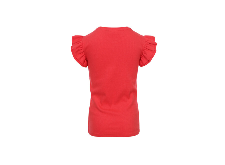 Litte Rib T-shirt Short Sleeves Red Apple