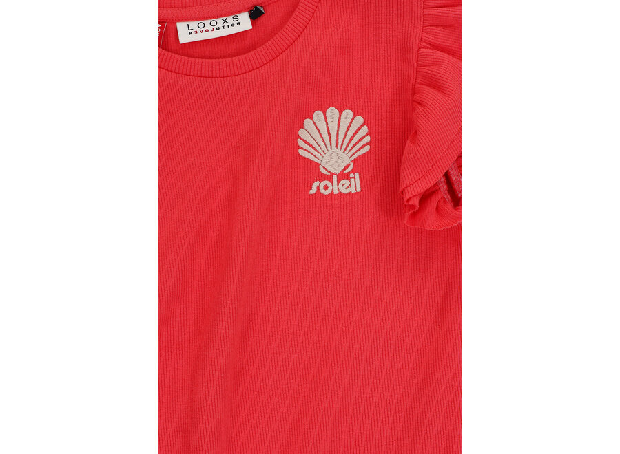 Litte Rib T-shirt Short Sleeves Red Apple