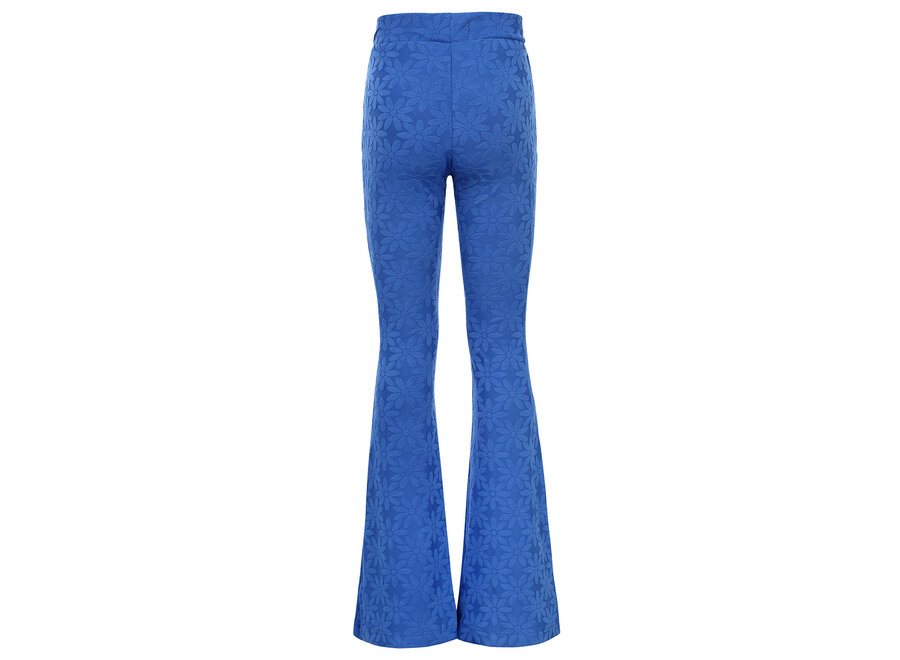 Little Flower Jaquard Flare Pants Kobalt